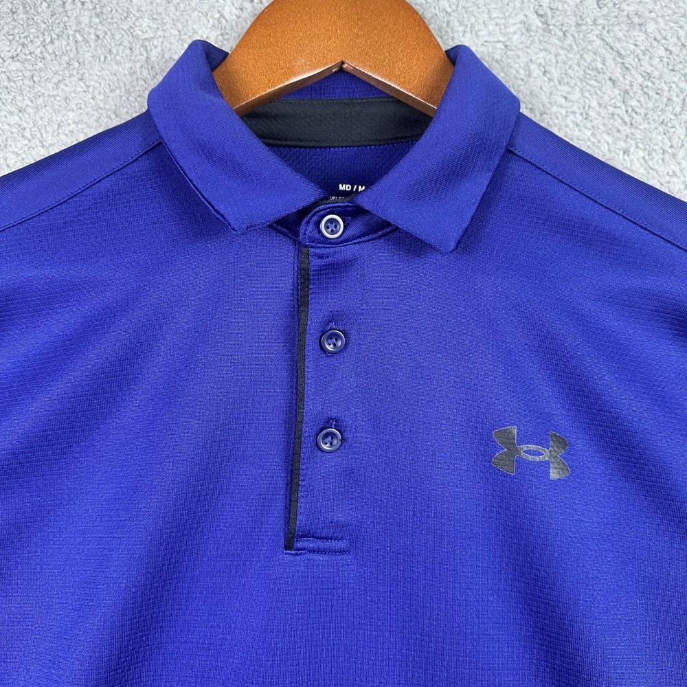 Under Armour Loose Fit Golf Polo Mens Medium Blue Performance Athletic